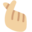 hand with index finger and thumb crossed, medium-light skin tone